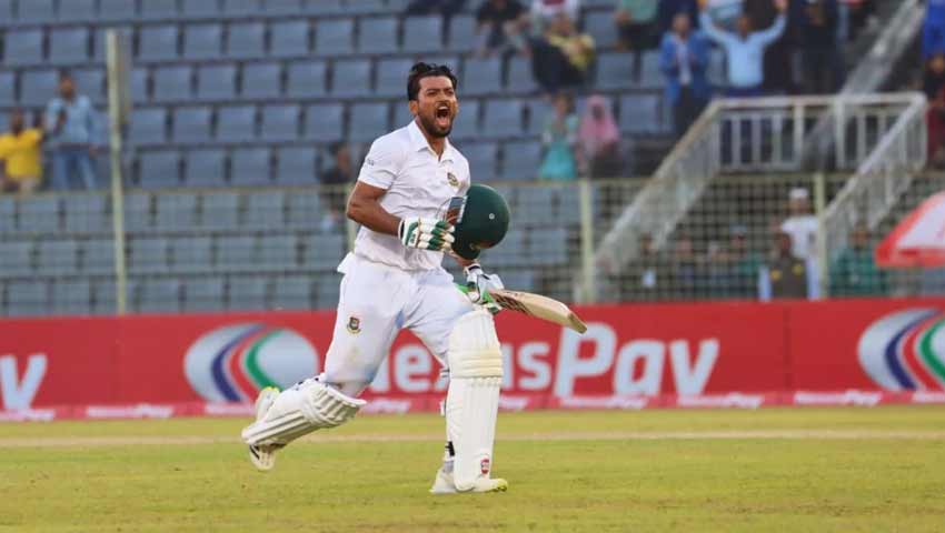 শান্তর সেঞ্চুরি, বড় লিডের স্বপ্ন দেখছে বাংলাদেশ