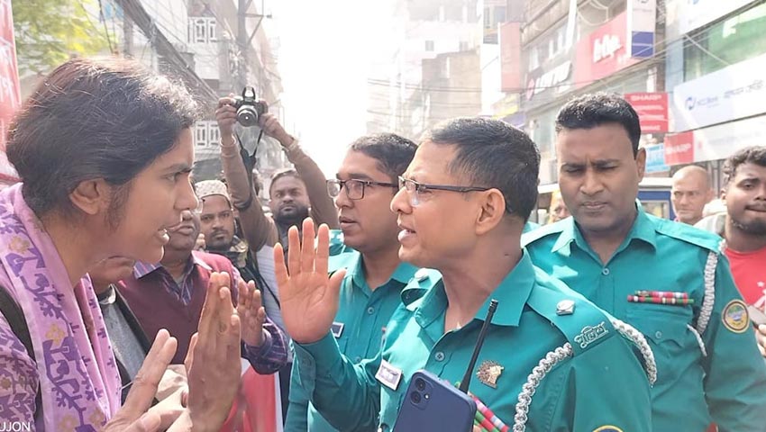 বরিশালে বাম গণতান্ত্রিক জোটের বিক্ষোভ মিছিলে পুলিশী বাধা