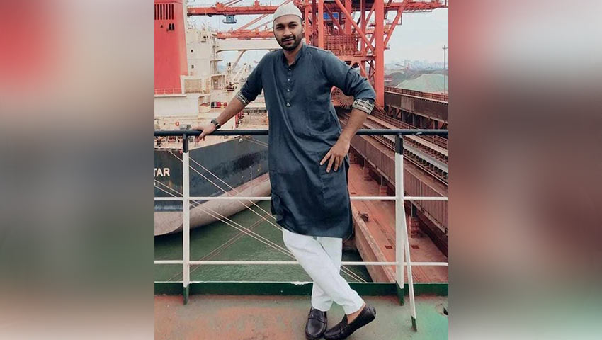 অপহৃত বাংলাদেশি জাহাজ এমভি আবদুল্লাহর ওয়েলম্যান আইনুল হক অভি। ছবি: প্রতিনিধি