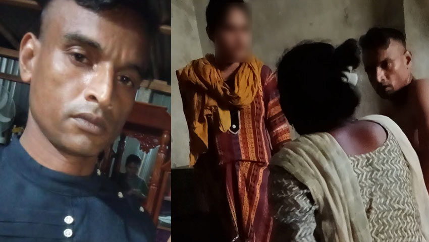 দুই স্ত্রীর কাড়াকাড়িতে উপায় না পেয়ে পালিয়ে বাঁচেন আনসার সদস্য তরিকুল। ছবি: সংগৃহীত