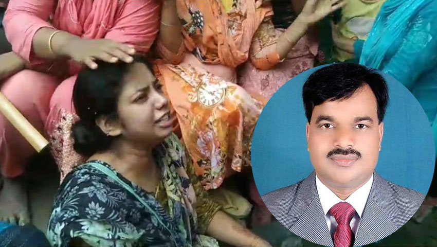 বাড়িতে নিহতের স্বজনদের আহাজারি। ইনসেটে সাবেক ইউপি চেয়ারম্যান মোস্তফা কামাল। ছবি: সংগৃহীত