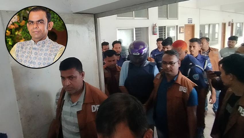 ইনসেটে ইউপি চেয়ারম্যান কাজী জাদিদ আল রহমান ওরফে জনি। ছবি: কোলাজ