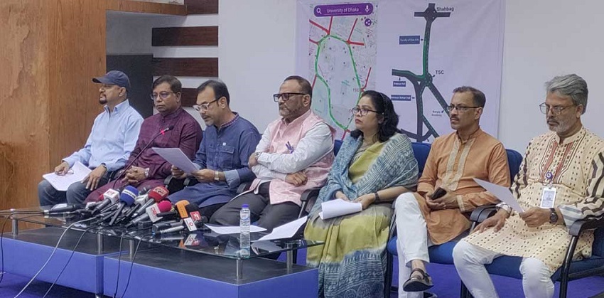 চারুকলা অনুষদের সংবাদ সম্মেলন, ১১ এপ্রিল ২০২৫। ছবি : সংগৃহীত