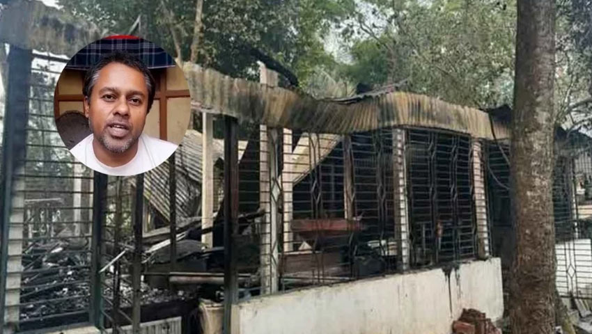 ভাস্কর মানবেন্দ্রর বাড়িতে আগুন, আ.লীগ-ছাত্রলীগের ৬ নেতা আটক