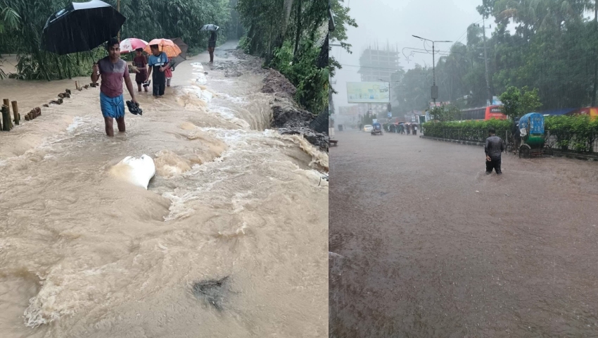 বাঁধ ভেঙে লোকালয়ে ঢুকছে পানি, ফের ডুবছে ফেনী