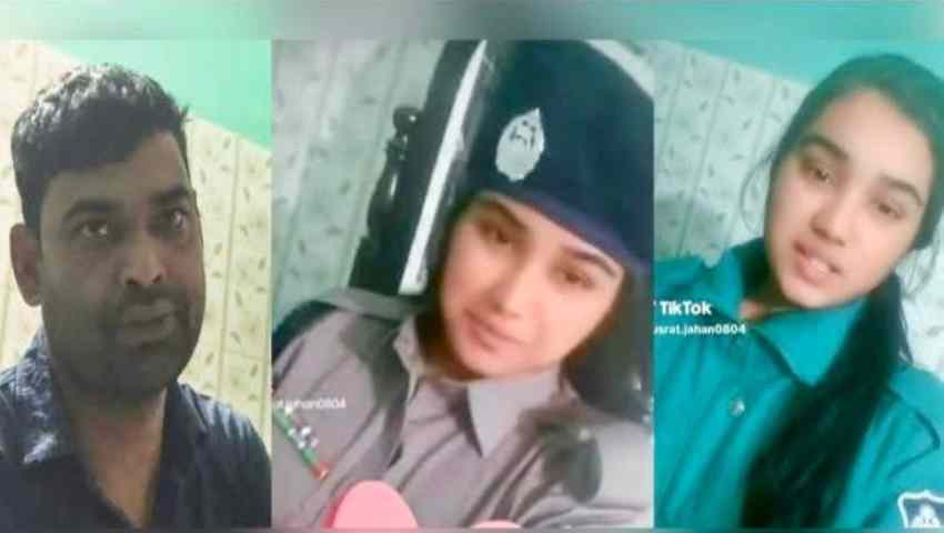 পুলিশের পোশাক পরে নারীর টিকটক, কনস্টেবল প্রত্যাহার