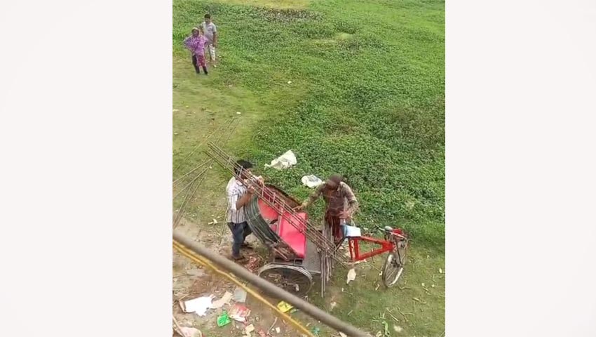 চাঁদার টাকা না পেয়ে প্রবাসীর নির্মাণাধীন ভবনের রড লুট 