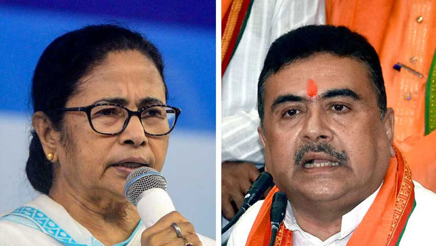 কালীঘাটে বিক্ষোভের মুখে শুভেন্দু, ক্ষুব্ধ মমতা