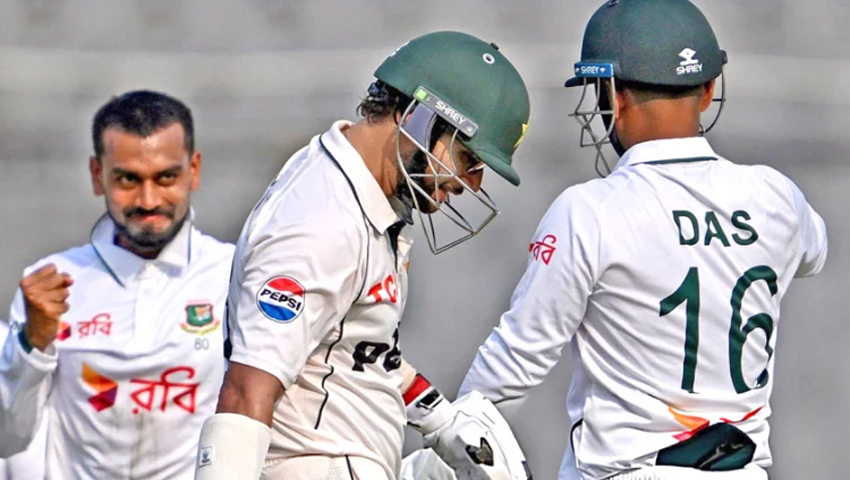 অভিষেক টেস্টে আজানের সেঞ্চুরি, তাসকিনের আঘাতে ভাঙল প্রতিরোধ
