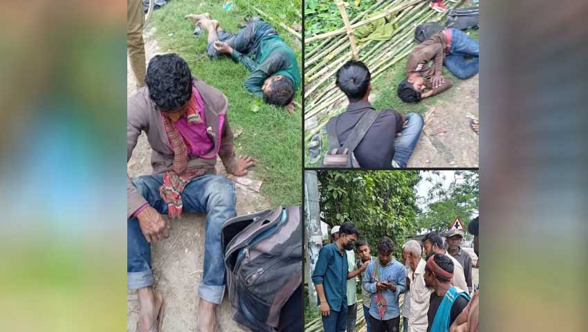 রাস্তার পাশে অচেতন অবস্থায় ৫ ধানকাটা শ্রমিক উদ্ধার
