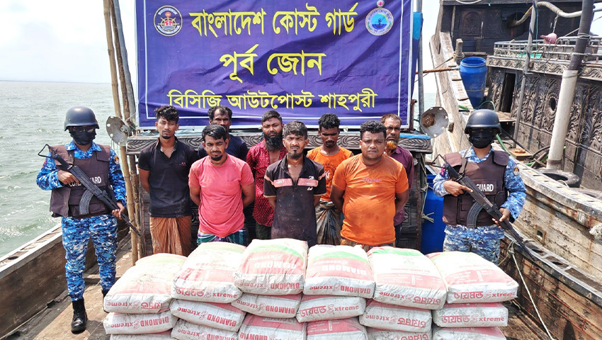 পাচারের সময় ৫০০ বস্তা সিমেন্টসহ আটক ৮