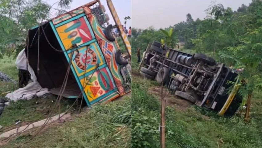 কম খরচে বাড়ি ফিরতেই উঠেছিলেন রড বোঝাই ট্রাকে