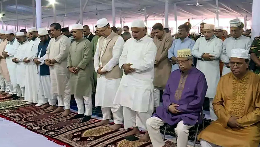 জাতীয় ঈদগাহে প্রধান জামাতে নামাজ আদায় করলেন রাষ্ট্রপতি-প্রধানমন্ত্রী