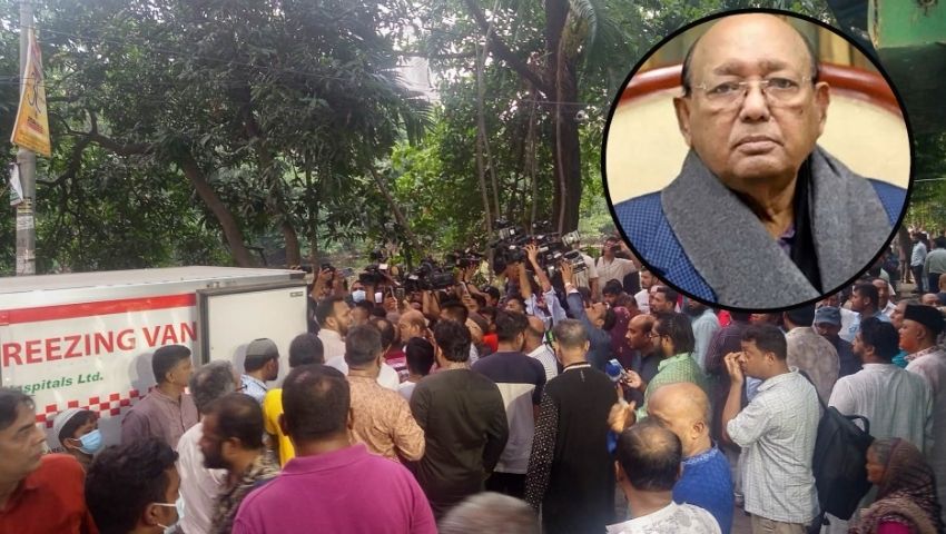 ধানমন্ডিতে তোফায়েল আহমেদের জানাজা অনুষ্ঠিত