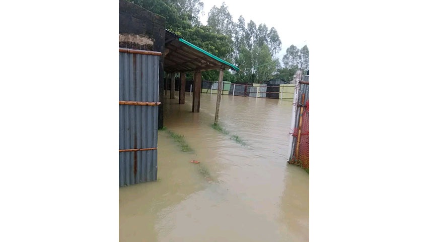 টানা বৃষ্টিতে প্লাবিত অঞ্চল। ছবি : সময়ের আলো