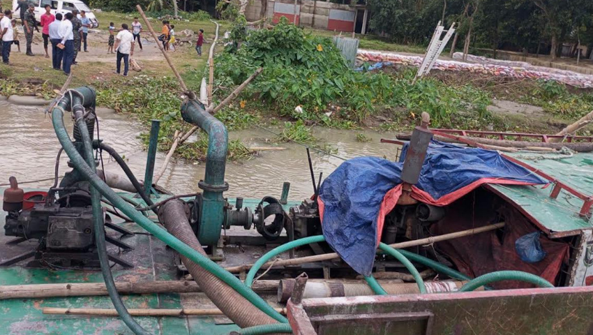 ঝালকাঠিতে বালুবিরোধী অভিযান, জরিমানা ও বাল্কহেড জব্দ