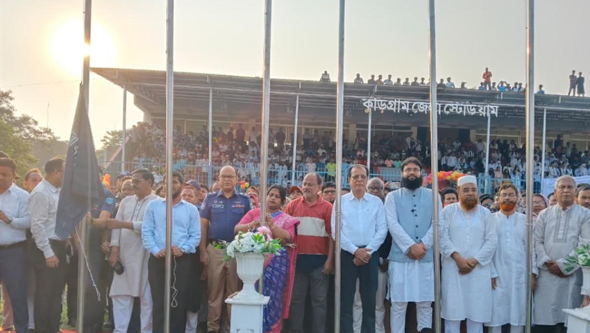 কুড়িগ্রামে জেলা প্রশাসক গোল্ড কাপ ফুটবল টুর্নামেন্ট উদ্বোধনে ত্রাণমন্ত্রী